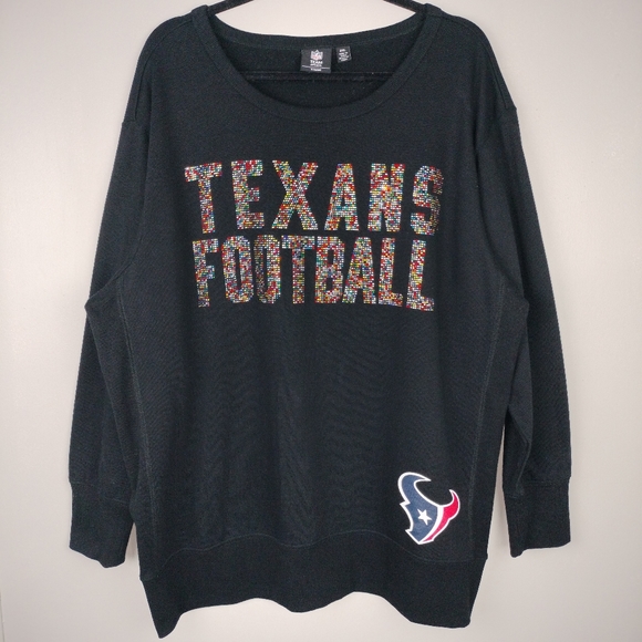 TEXAS FOOTBALL Officially Licensed NFL Team Apparel Women's Bling Sweatshirt 2X - Picture 4 of 10